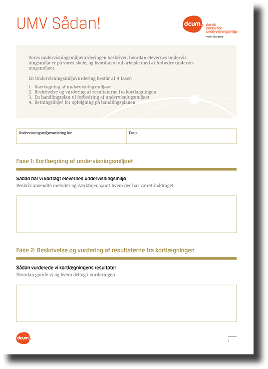 UMV Skabelon  GR Forside