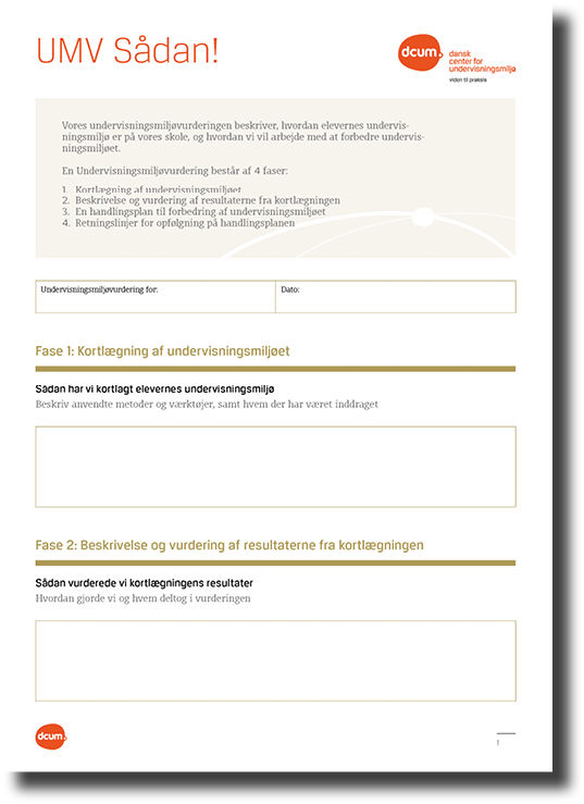 UMV Skabelon  GR Forside