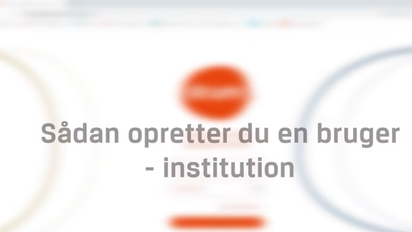 Opret bruger - institution
